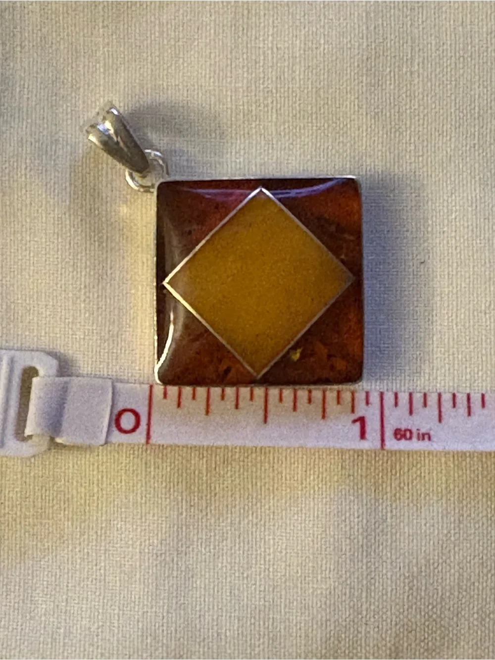 Sterling Silver Cognac and Butterscoth Baltic Amber Pendant
